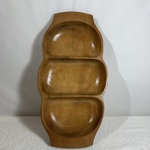 Leilani Monkey-Pod Wood Serving Dish Vintage Wooden Bowl